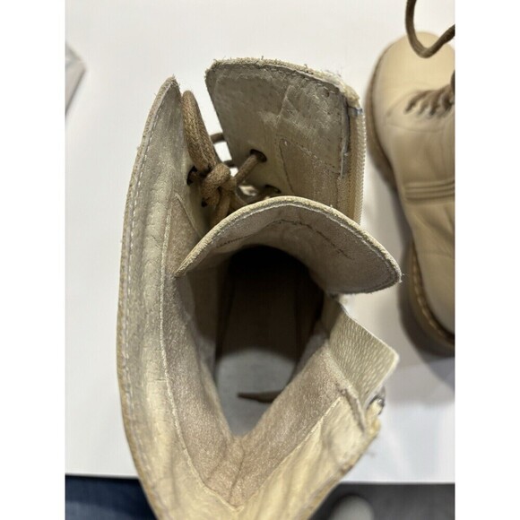 Bertuchi Combat Boots Womens Soft Leather Beige Zip Up Traction Heel Sz 9 - Picture 9 of 15